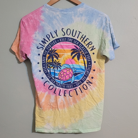 Simply Southern Tops - Simply Southern tshirt turtles tie dye sz S.